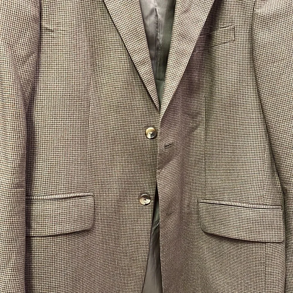 Handsome Nautica Men’s 40R Brown & Grey 100% Wool Sport Coat